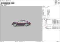 Porsche 911 Embroidery File 6 sizes