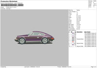 Porsche 911 Embroidery File 6 sizes