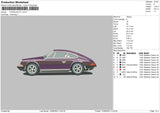 Porsche 911 Embroidery File 6 sizes