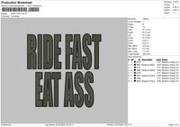 Ride Fast Embroidery File 6 sizes