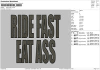 Ride Fast Embroidery File 6 sizes