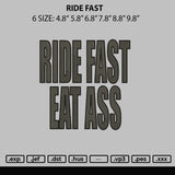 Ride Fast Embroidery File 6 sizes