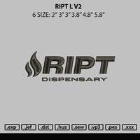 Ript L V2 Embroidery File 6 sizes