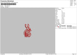 Red Rabbit Embroidery File 6 sizes