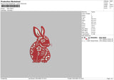 Red Rabbit Embroidery File 6 sizes