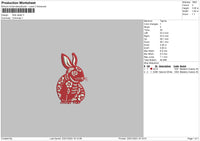 Red Rabbit Embroidery File 6 sizes