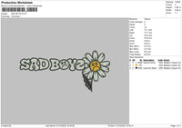 Sad Boys Embroidery File 6 sizes