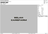 Selah Text Embroidery File 6 sizes