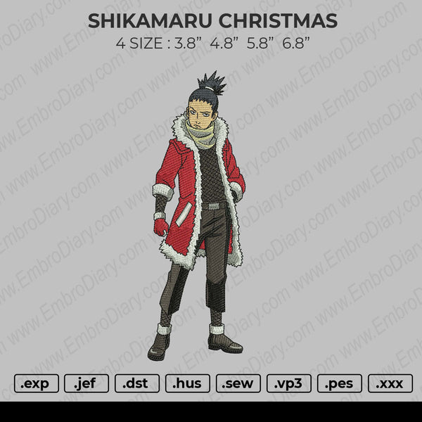 Shikamaru Christmas Embroidery