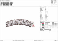 Smackables Embroidery File 6 sizes