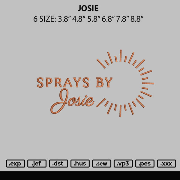 Josie Embroidery File 6 sizes