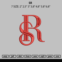 Sr Embroidery File 6 sizes