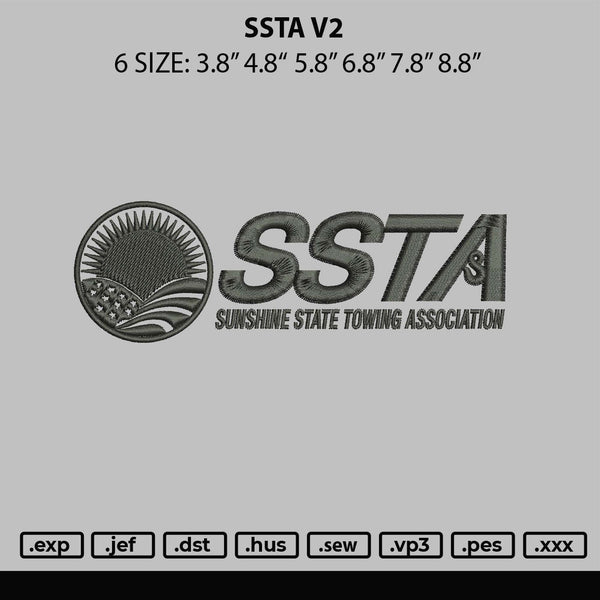 Ssta V2 Embroidery File 6 sizes