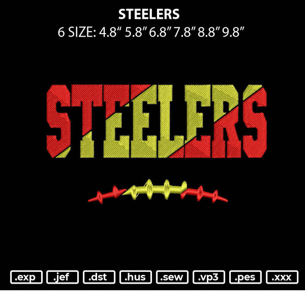 Steelers Embroidery File 6 sizes