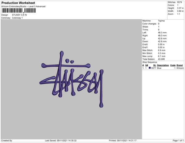 Stussy Logo Embroidery Design Download - EmbroideryDownload