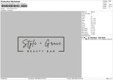 S Grace Embroidery File 6 sizes