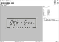 S Grace Embroidery File 6 sizes