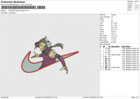 Swoosh Neji H Embroidery File 6 sizes