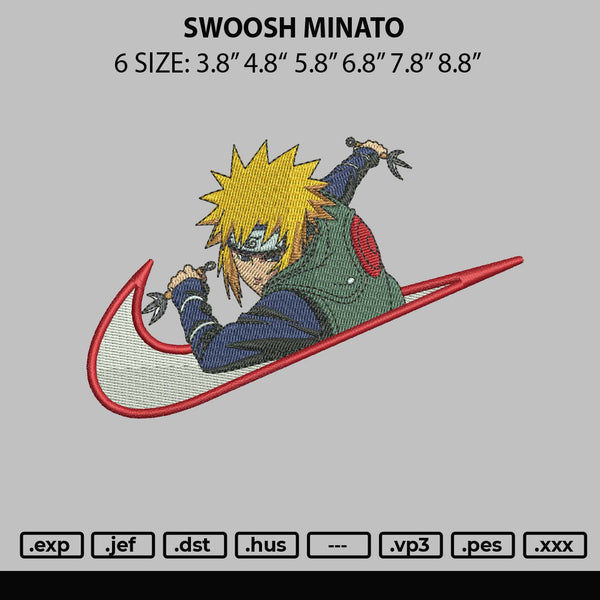 Swoosh Minato Embroidery File 6 sizes