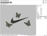 Swoosh Butterflies Embroidery