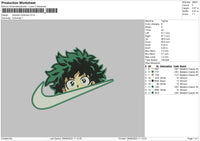 Swoosh Midori Head Embroidery File 6 sizes