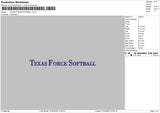 Texas F Embroidery File 6 sizes