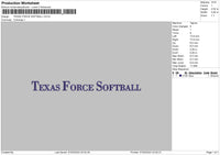 Texas F Embroidery File 6 sizes