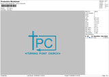 Tpc Logo Embroidery File 6 sizes