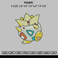 Togepi Embroidery File 6 sizes