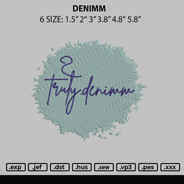 Denimm Emboidery File 6 sizes