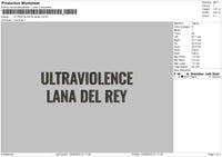 Ultraviolence Embroidery FIle 6 sizes