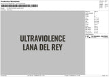 Ultraviolence Embroidery FIle 6 sizes