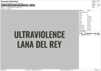 Ultraviolence Embroidery FIle 6 sizes