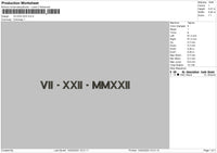 Roman Numerals 08 Embroidery File 6 sizes