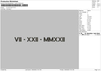 Roman Numerals 08 Embroidery File 6 sizes