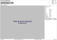 White House Embroidery File 6 sizes