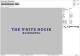 White House Embroidery File 6 sizes