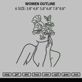 Women outline Embroidery File 6 sizes