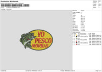 Yo Pesco Embroidery File 6 sizes