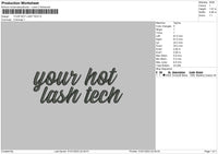 Your Hot Lash Embroidery File 6 sizes