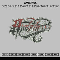 Ambdaus Embroidery File 6 sizes