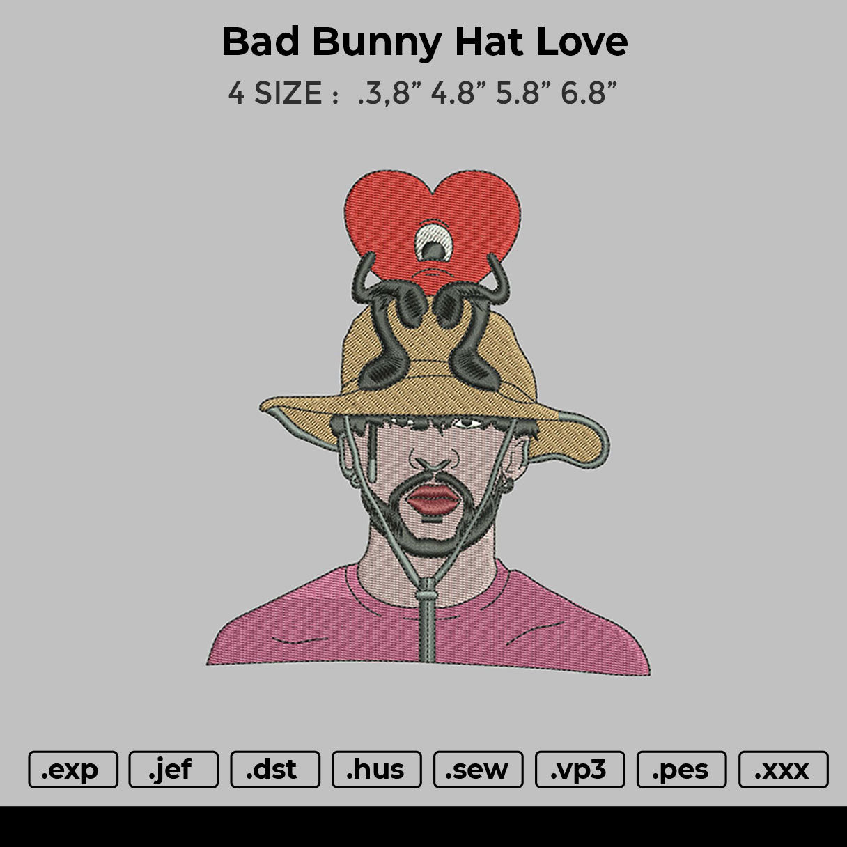 Bad Bunny Hat Love – embroiderystores