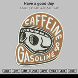 Caffeine Gasoline Embroidery