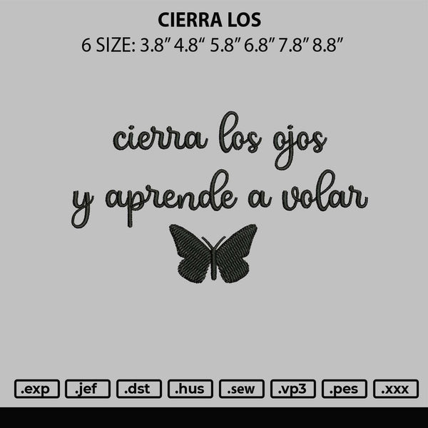 Cierra Los Emboidery File 6 sizes