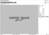 Coffee Teach Embroidery File 6 sizes