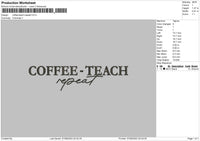 Coffee Teach Embroidery File 6 sizes