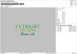 Cutright T Embroidery File 6 sizes