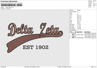 Delta Zeta Embroidery