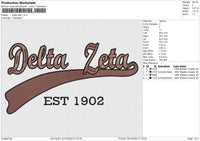 Delta Zeta Embroidery