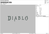 Diablo Text Embroidery File 6 sizes